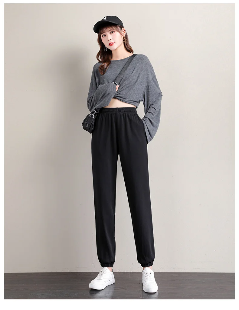 Women's Sports Pants Korean style Fashion High Waisted Joggers Plus Size Streetwear Harajuku Baggy Trousers for Female Vintage