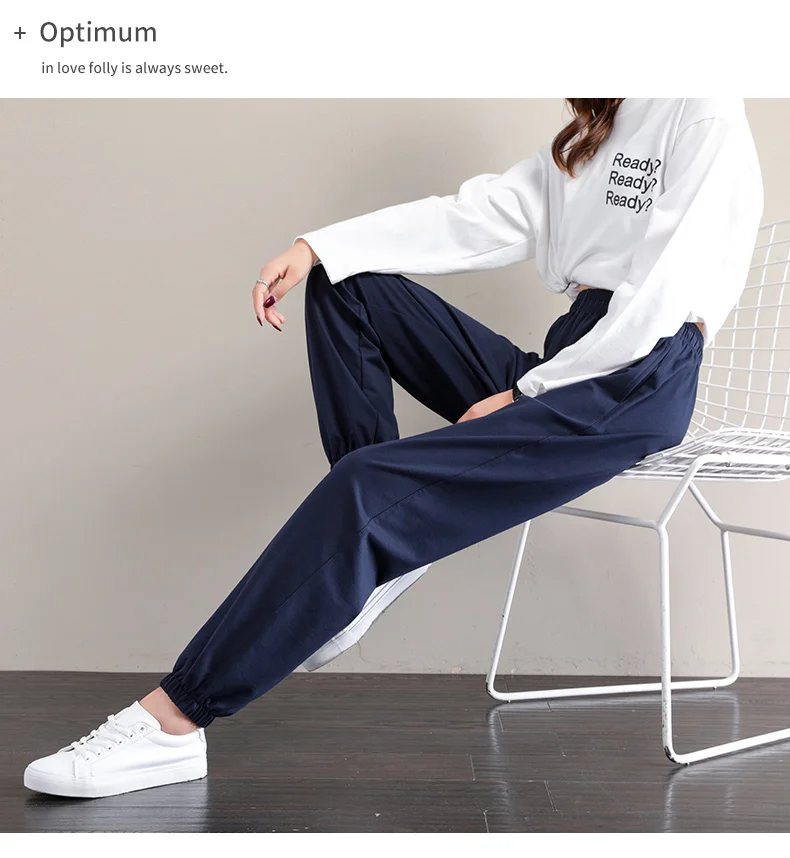 Women's Sports Pants Korean style Fashion High Waisted Joggers Plus Size Streetwear Harajuku Baggy Trousers for Female Vintage