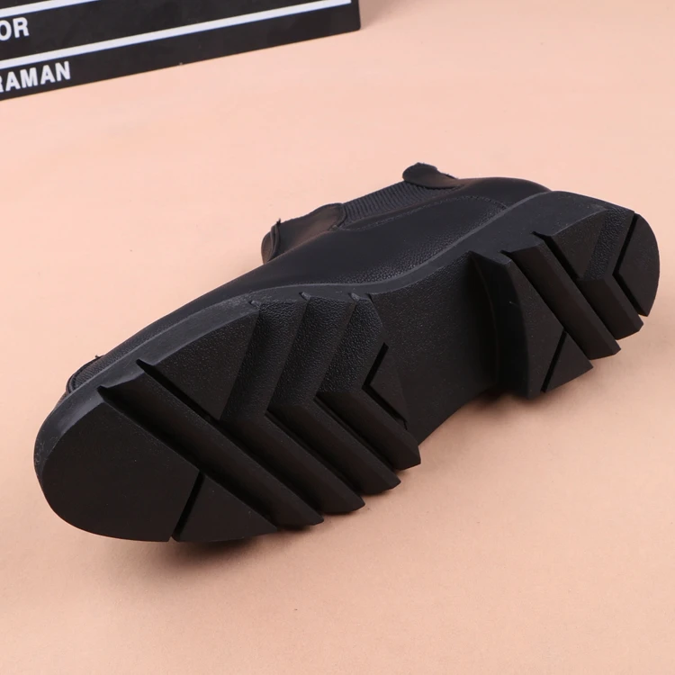 British fashion mens shoes black chelsea boots platform genuine leather boot autumn winter ankle botas masculinas zapatos hombre