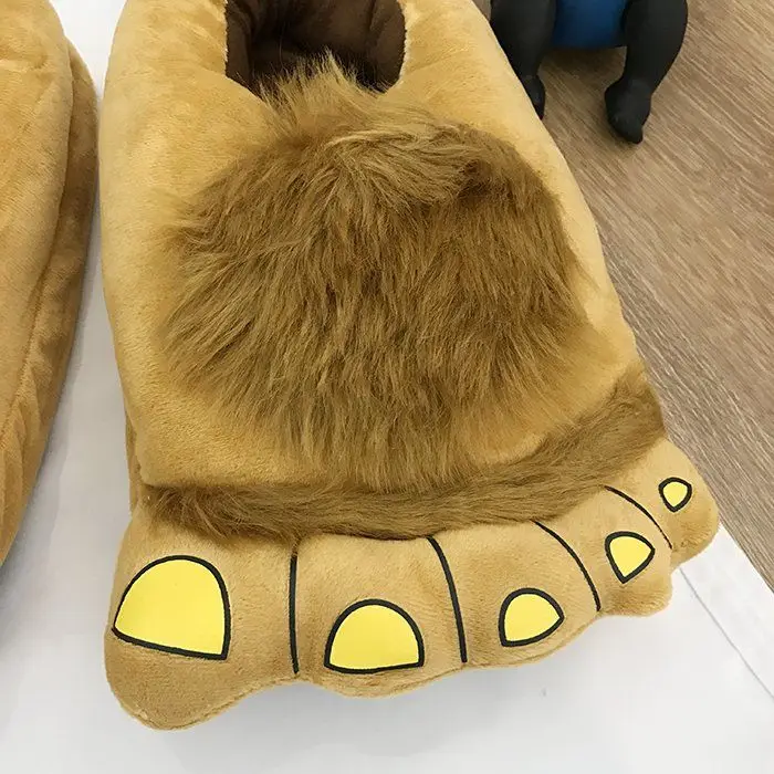 Designer Cartton Bigfoot Unisex Winter Indoor Slippers Cotton Shoes Women Men Slip On Lazy Home Shoes Lovers Couple Floor Shoes