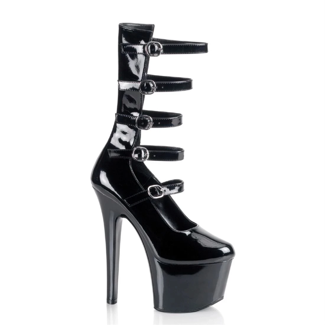 SDTRFT NightClub Stilettos 17cm Thin High Heels Ankle Boots Platforms Shoes Woman Botas Mujer Party Patent Leather Wedding Pumps