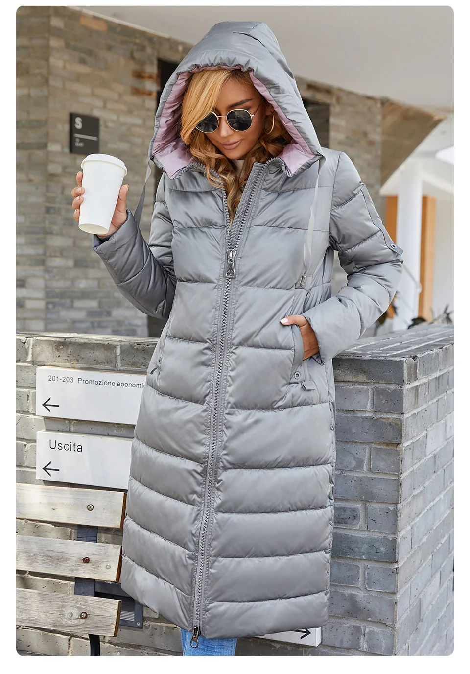 GASMAN 2022 Women's down jacket Long hooded fashion brand  coat women high street Quality Color contrast Windproof parkas 21792