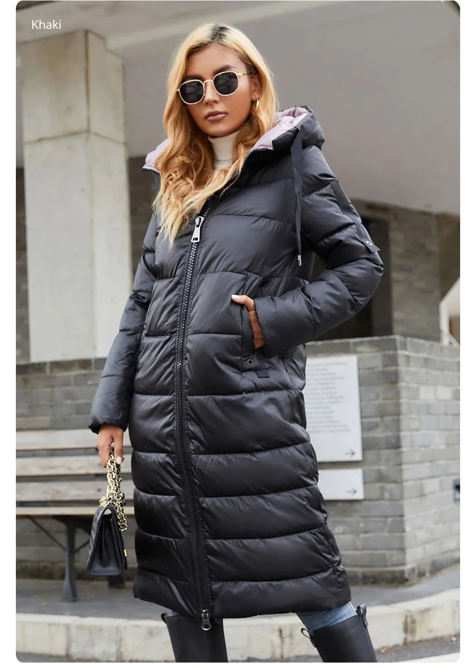 GASMAN 2022 Women's down jacket Long hooded fashion brand  coat women high street Quality Color contrast Windproof parkas 21792