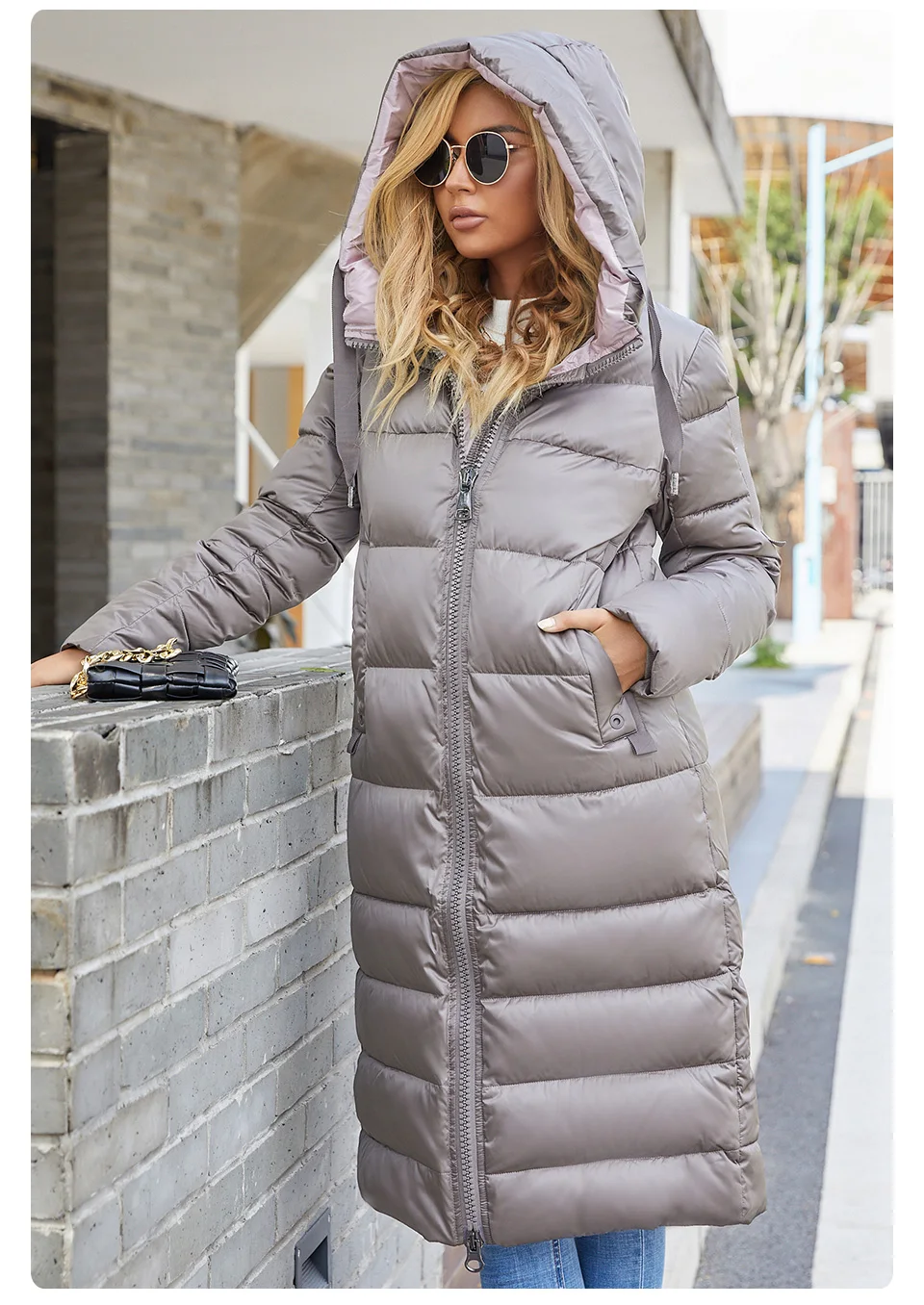 GASMAN 2022 Women's down jacket Long hooded fashion brand  coat women high street Quality Color contrast Windproof parkas 21792
