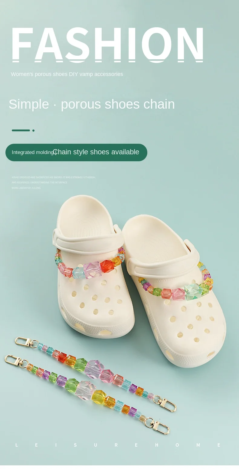 Brand Chain Charms Fashion Thanos Shoes Charms Pearl Resin Chains Shoe Decoration Detachable for Clog Sneakers Accessories