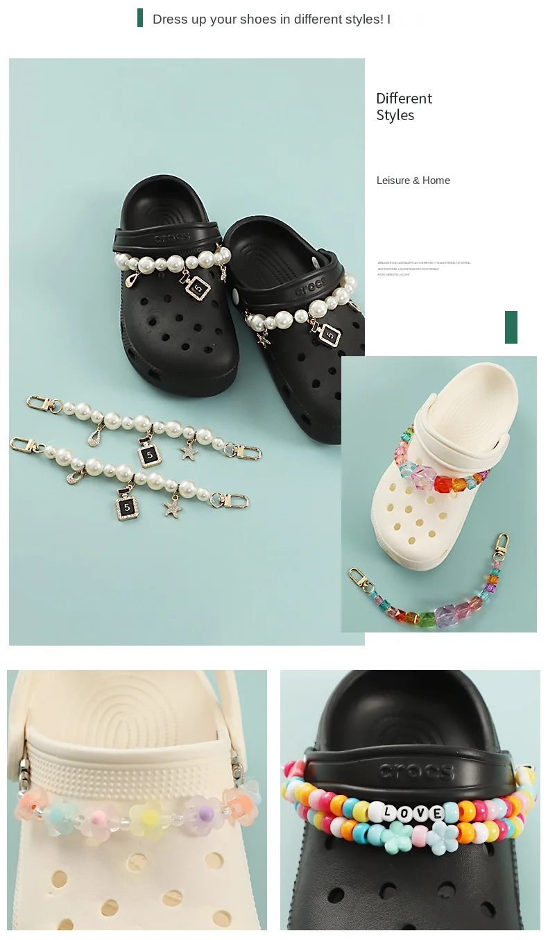Brand Chain Charms Fashion Thanos Shoes Charms Pearl Resin Chains Shoe Decoration Detachable for Clog Sneakers Accessories
