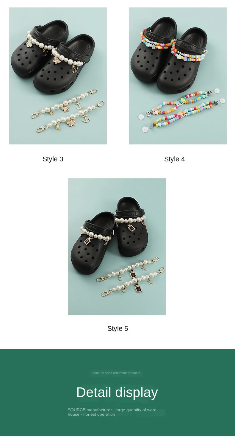 Brand Chain Charms Fashion Thanos Shoes Charms Pearl Resin Chains Shoe Decoration Detachable for Clog Sneakers Accessories
