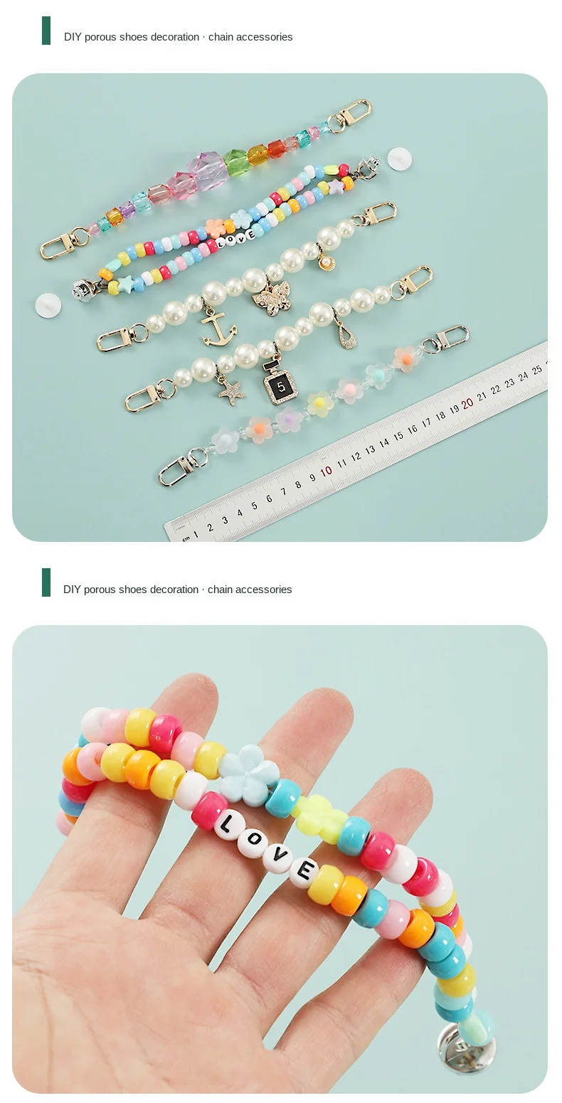 Brand Chain Charms Fashion Thanos Shoes Charms Pearl Resin Chains Shoe Decoration Detachable for Clog Sneakers Accessories
