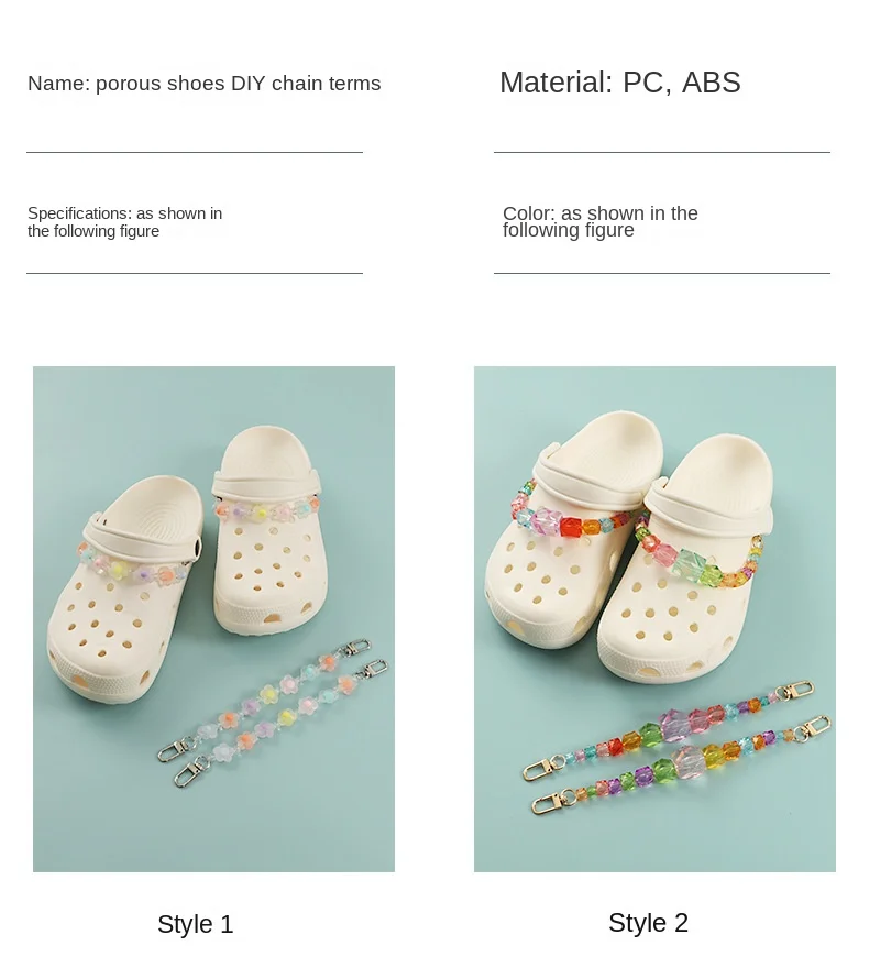 Brand Chain Charms Fashion Thanos Shoes Charms Pearl Resin Chains Shoe Decoration Detachable for Clog Sneakers Accessories