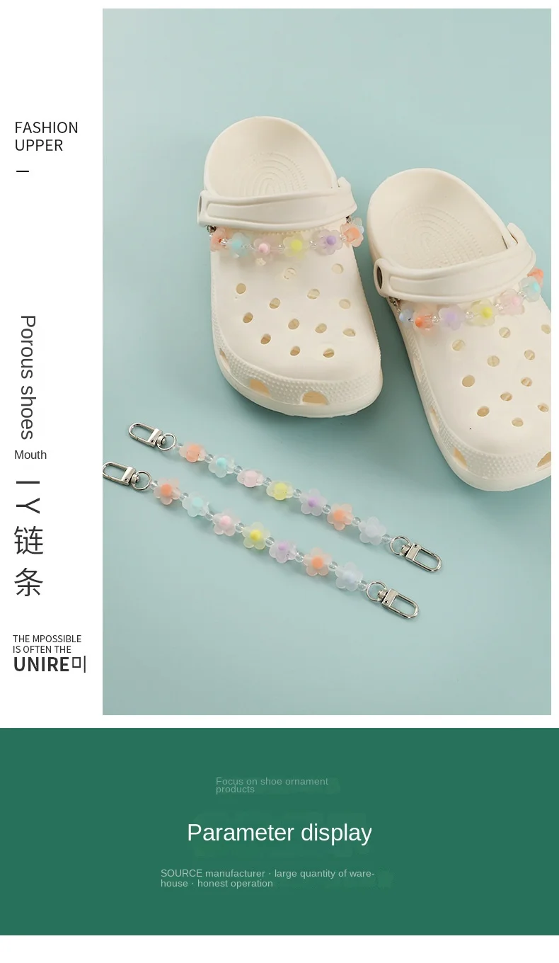 Brand Chain Charms Fashion Thanos Shoes Charms Pearl Resin Chains Shoe Decoration Detachable for Clog Sneakers Accessories
