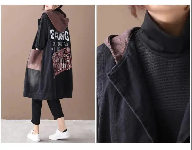 Retro Women Long Hooded Vest Summer Autumn Cardigan Free Shipping Sleeveless Tops Plus Size Korean Fashion Loose Big Pocket New