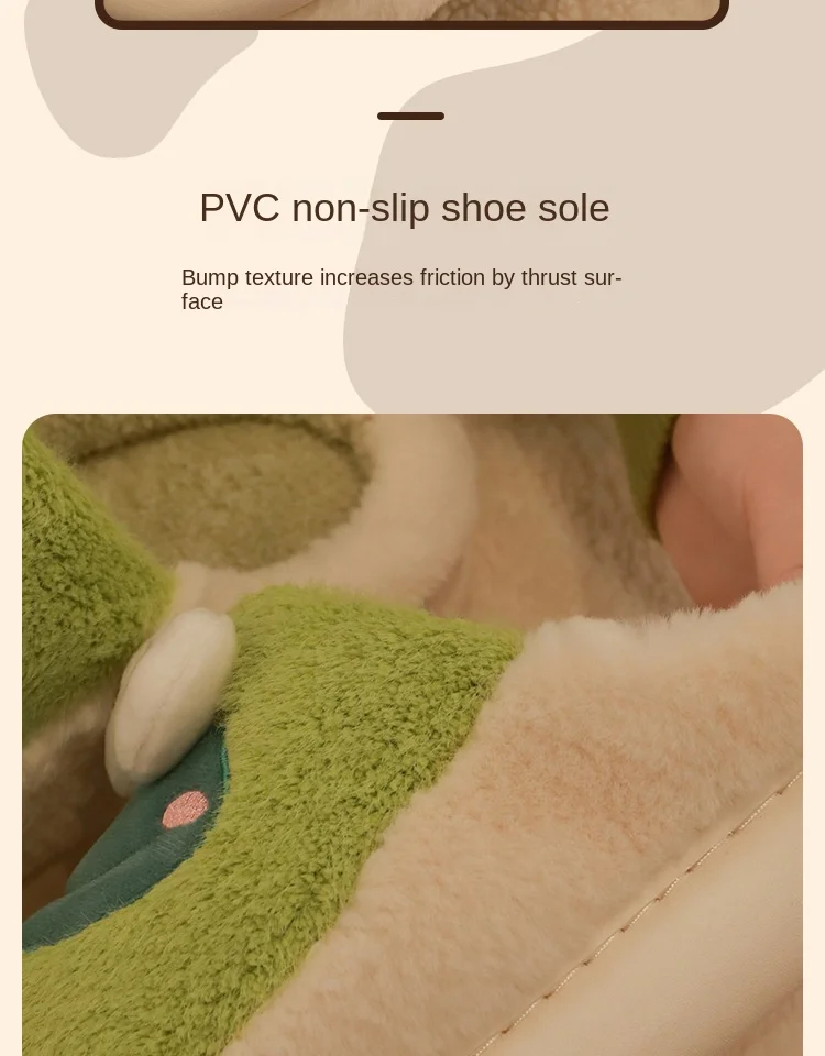 2022 Winter Slippers Women Men Home Floor Shoes Cute Frog Keep Warm Soft Plush Couples Indoor Slides Ladies Cotton Footwear
