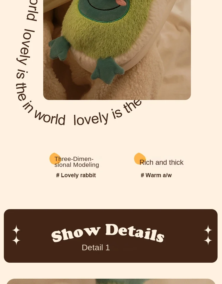 2022 Winter Slippers Women Men Home Floor Shoes Cute Frog Keep Warm Soft Plush Couples Indoor Slides Ladies Cotton Footwear