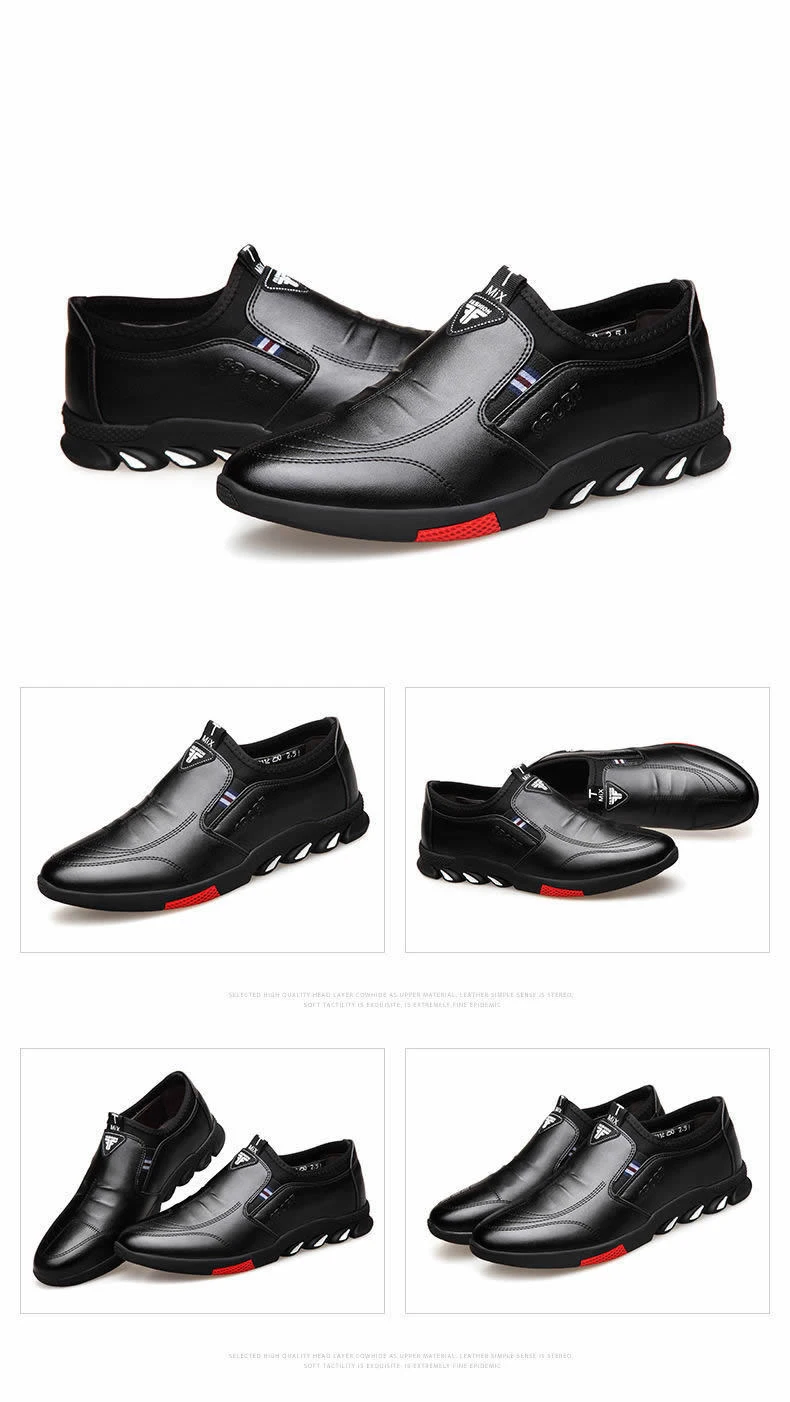 2024 New Leather Shoes Men's Leather Spring Autumn Men's Business Casual Soft-Soled Non-Slip Breathable All-Match Footwear 39-44