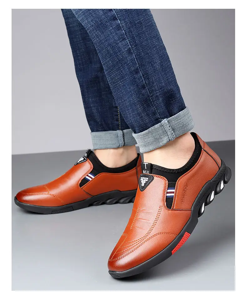 2024 New Leather Shoes Men's Leather Spring Autumn Men's Business Casual Soft-Soled Non-Slip Breathable All-Match Footwear 39-44