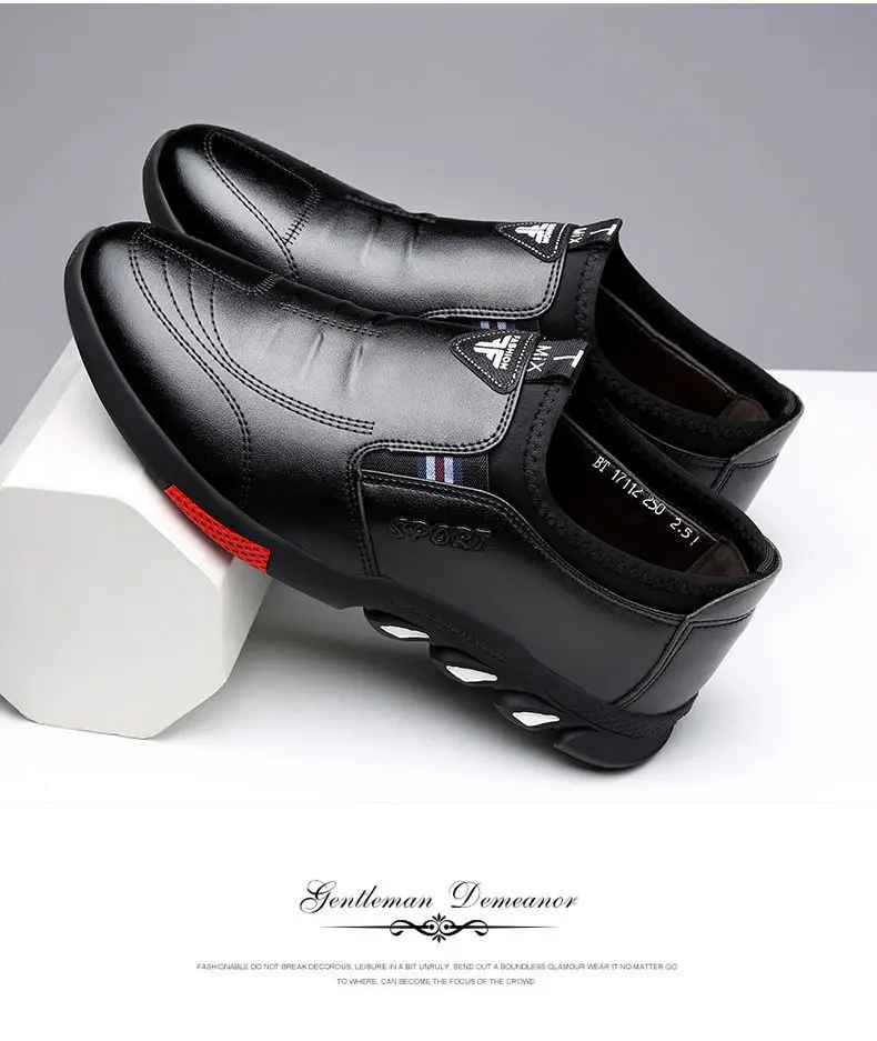 2024 New Leather Shoes Men's Leather Spring Autumn Men's Business Casual Soft-Soled Non-Slip Breathable All-Match Footwear 39-44