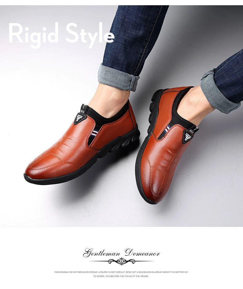 2024 New Leather Shoes Men's Leather Spring Autumn Men's Business Casual Soft-Soled Non-Slip Breathable All-Match Footwear 39-44