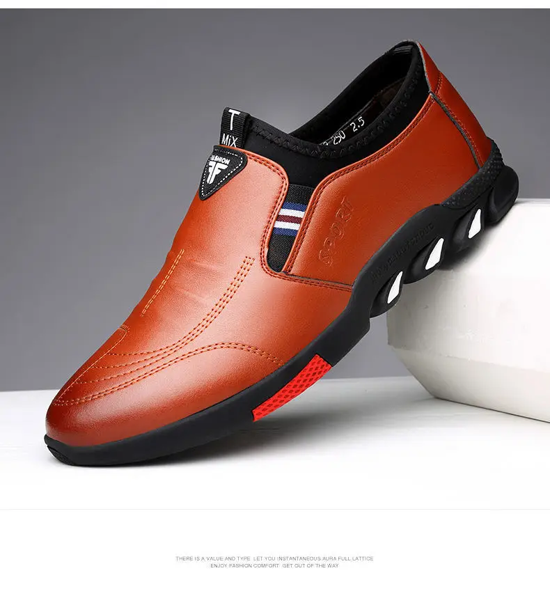 2024 New Leather Shoes Men's Leather Spring Autumn Men's Business Casual Soft-Soled Non-Slip Breathable All-Match Footwear 39-44