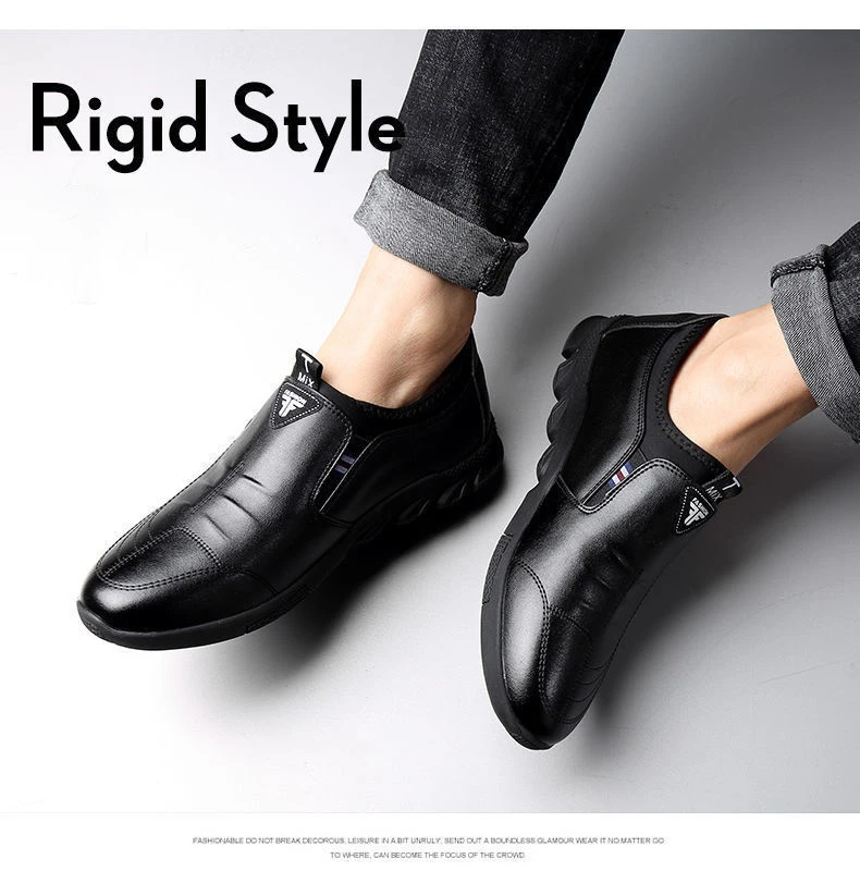 2024 New Leather Shoes Men's Leather Spring Autumn Men's Business Casual Soft-Soled Non-Slip Breathable All-Match Footwear 39-44