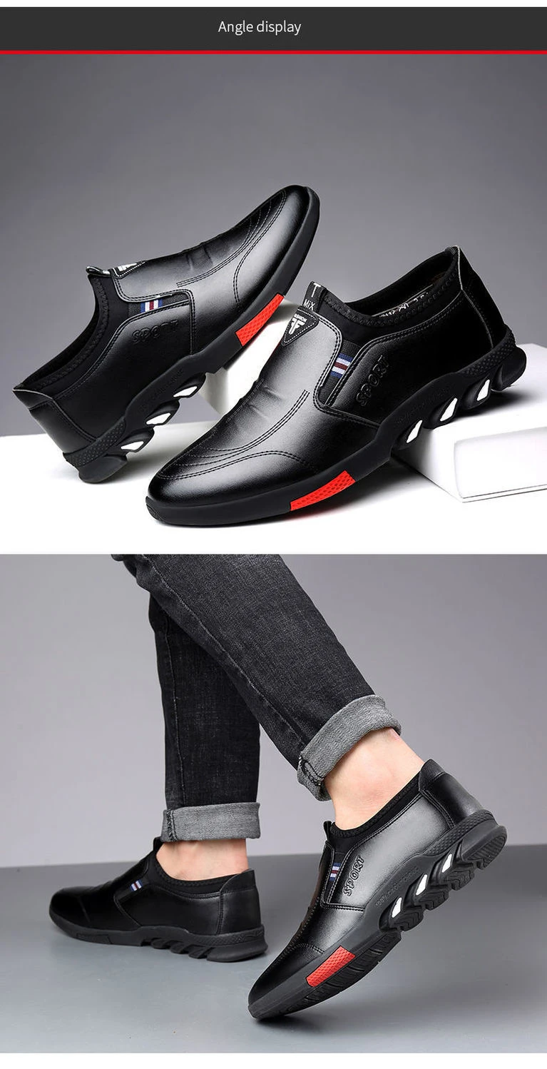 2024 New Leather Shoes Men's Leather Spring Autumn Men's Business Casual Soft-Soled Non-Slip Breathable All-Match Footwear 39-44