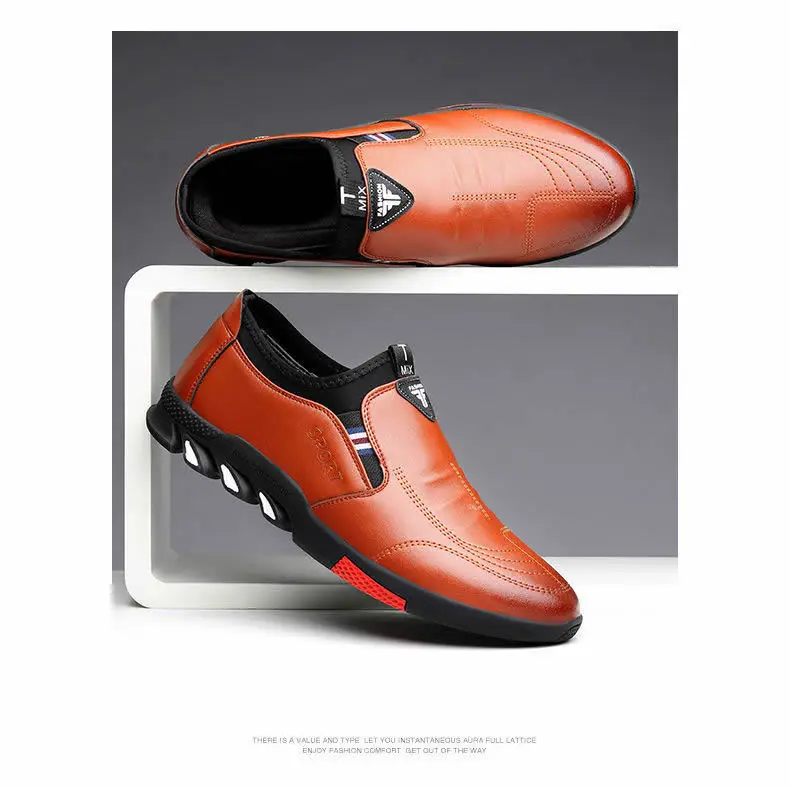 2024 New Leather Shoes Men's Leather Spring Autumn Men's Business Casual Soft-Soled Non-Slip Breathable All-Match Footwear 39-44