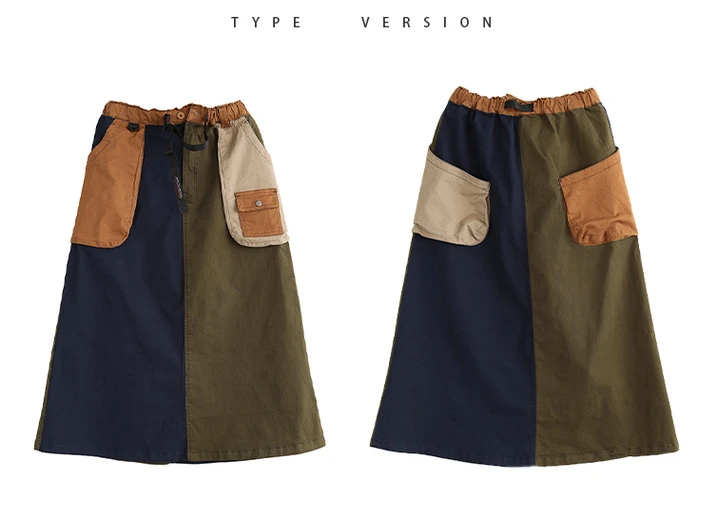 Amax LuluE 2024 Winter Women Fashion Loose Vintage Elastic Waist Cotton Skirts Ladies Luxury Casual Clothing Harajuku Streetwear