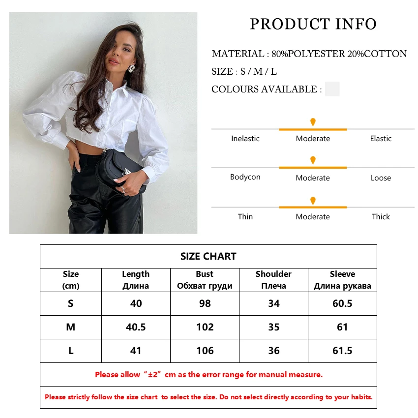 Clacive Fashion Woman Blouses 2022 Autumn Slim Lapel Long Sleeve Crop Shirts Ladies Streetwear White Skinny Blusas Tops Female