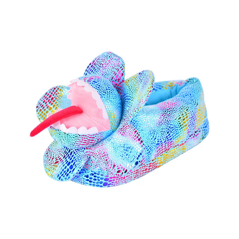 Tyrannosaurus Rex Plush Slippers For Men And Women Winter Cartoon Animals Indoor Cotton Shoes Home Warm Slippers Floor Shoes