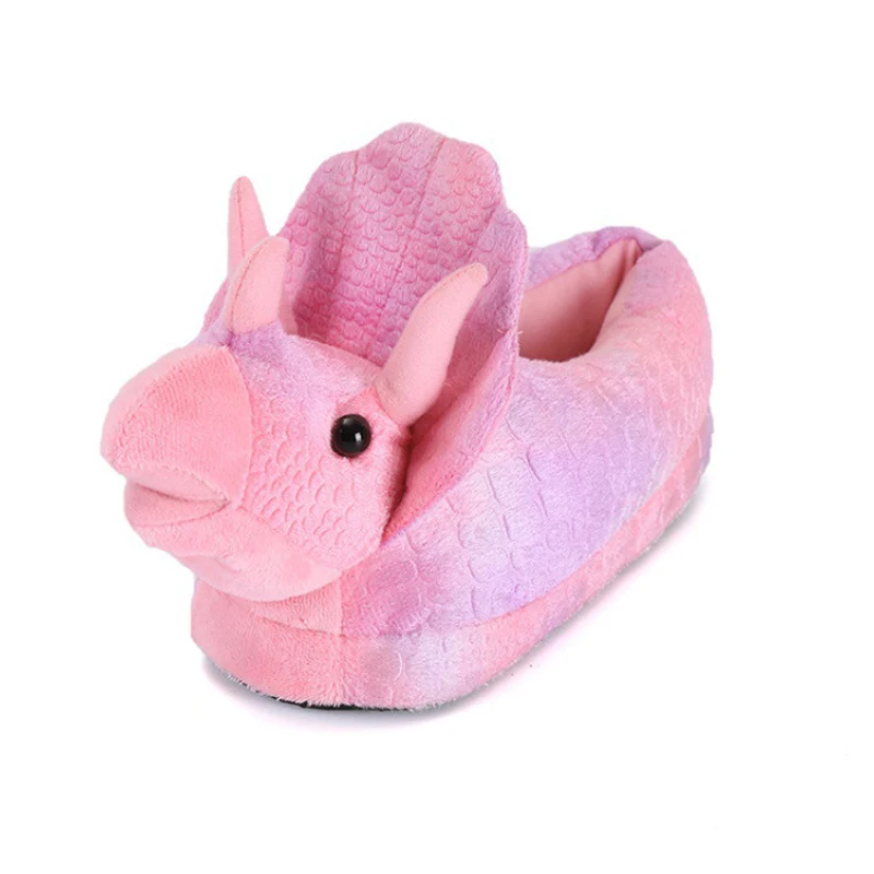 Tyrannosaurus Rex Plush Slippers For Men And Women Winter Cartoon Animals Indoor Cotton Shoes Home Warm Slippers Floor Shoes