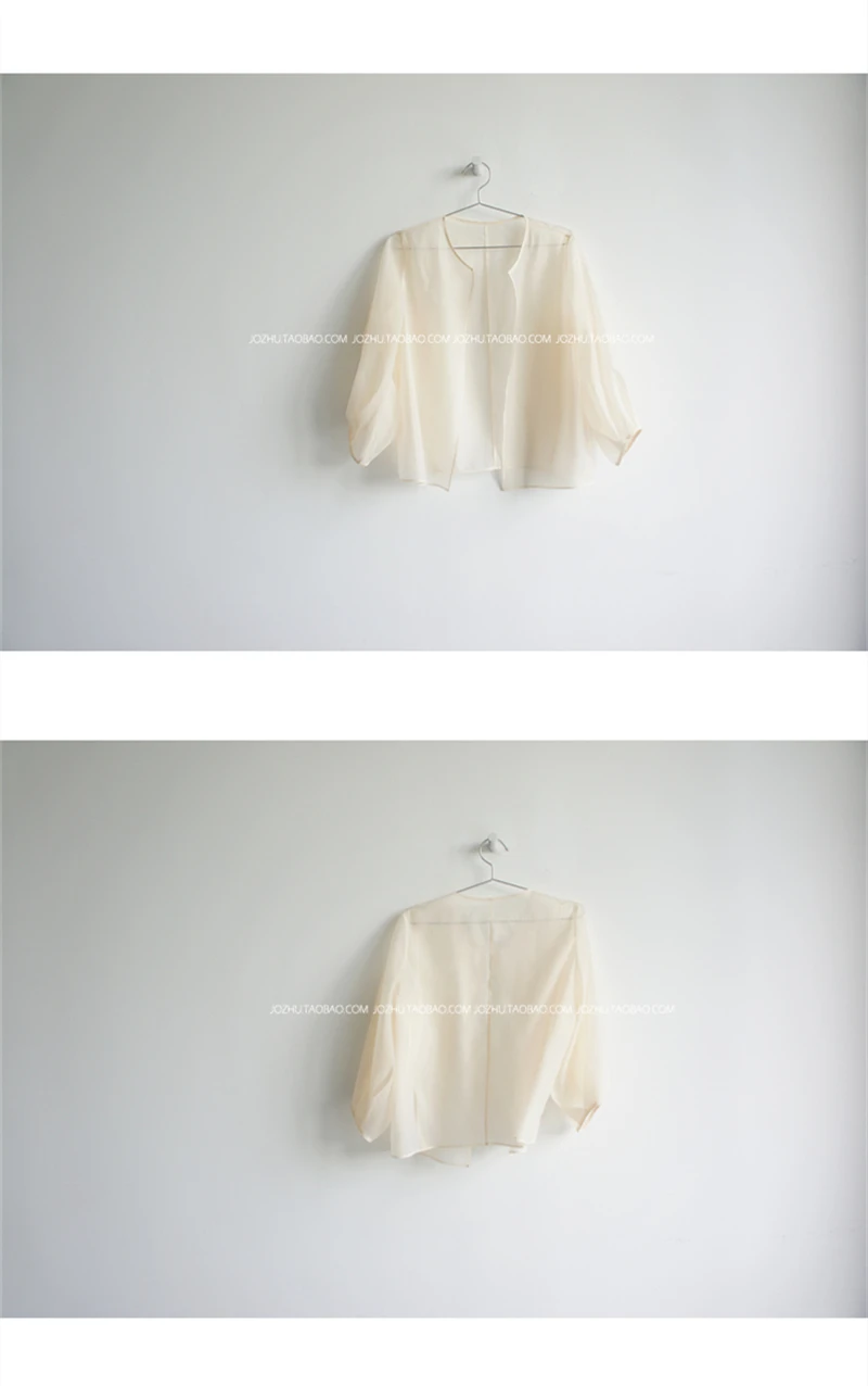 LMQ NEW Women French Retro Fashion All-Match Organza See Through Blouse Jacket Cardigan Sunscreen Shirt Transparent Chiffon Tops
