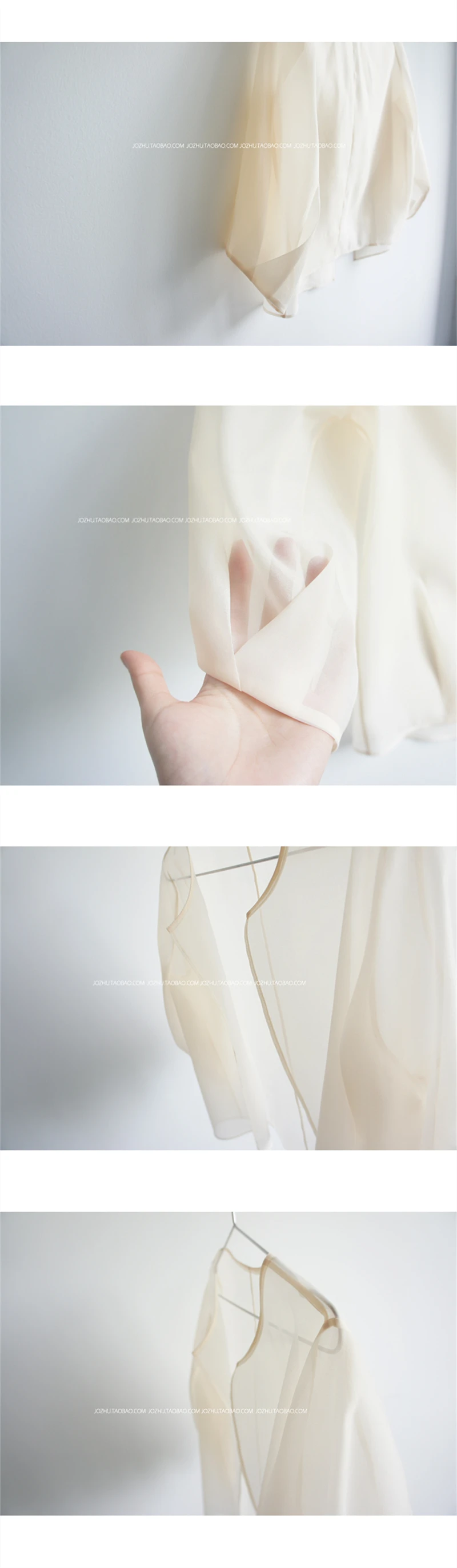 LMQ NEW Women French Retro Fashion All-Match Organza See Through Blouse Jacket Cardigan Sunscreen Shirt Transparent Chiffon Tops
