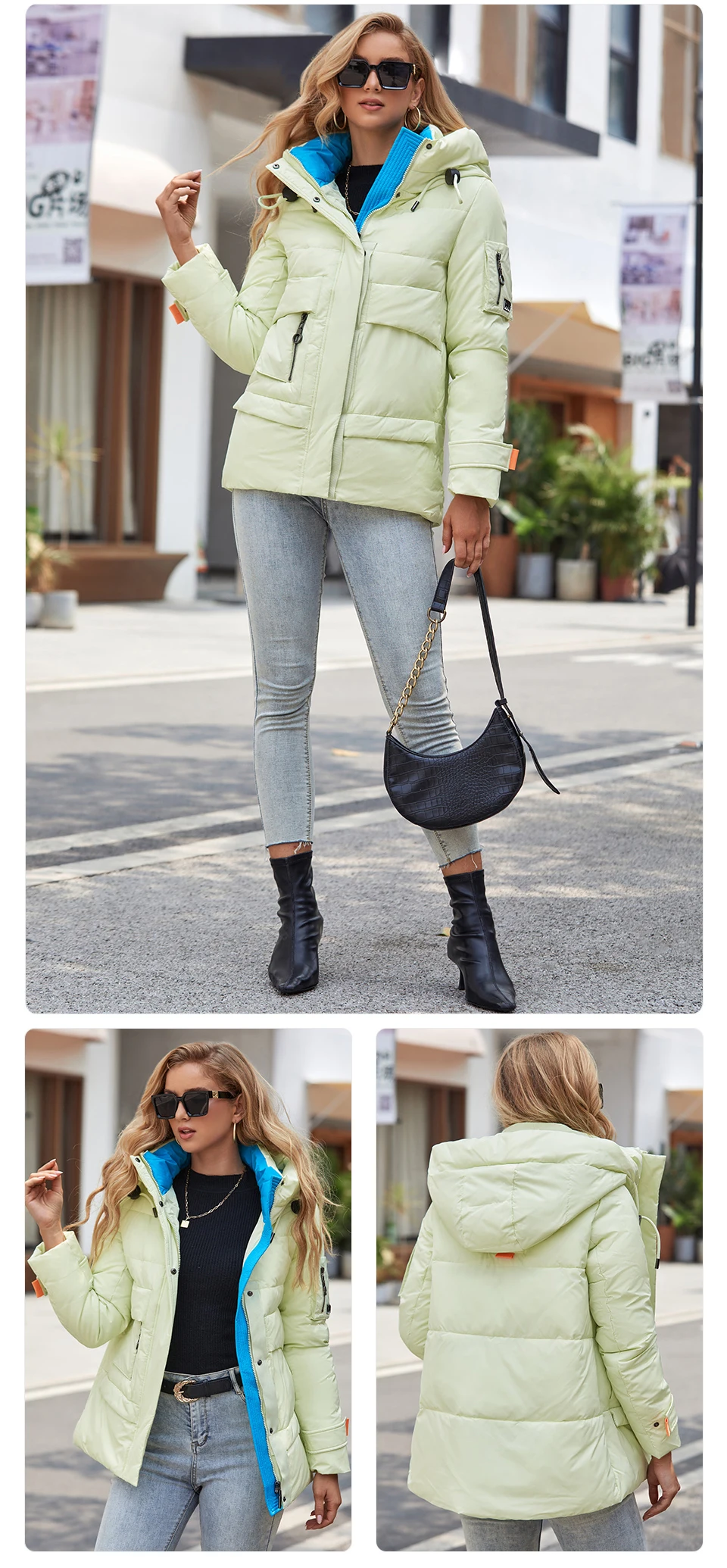 GASMAN 2022 New Fashion Parkas Women's Stand Collar Short Slim Casual Hood Pocket Warm Women Down Jacket GM-82175