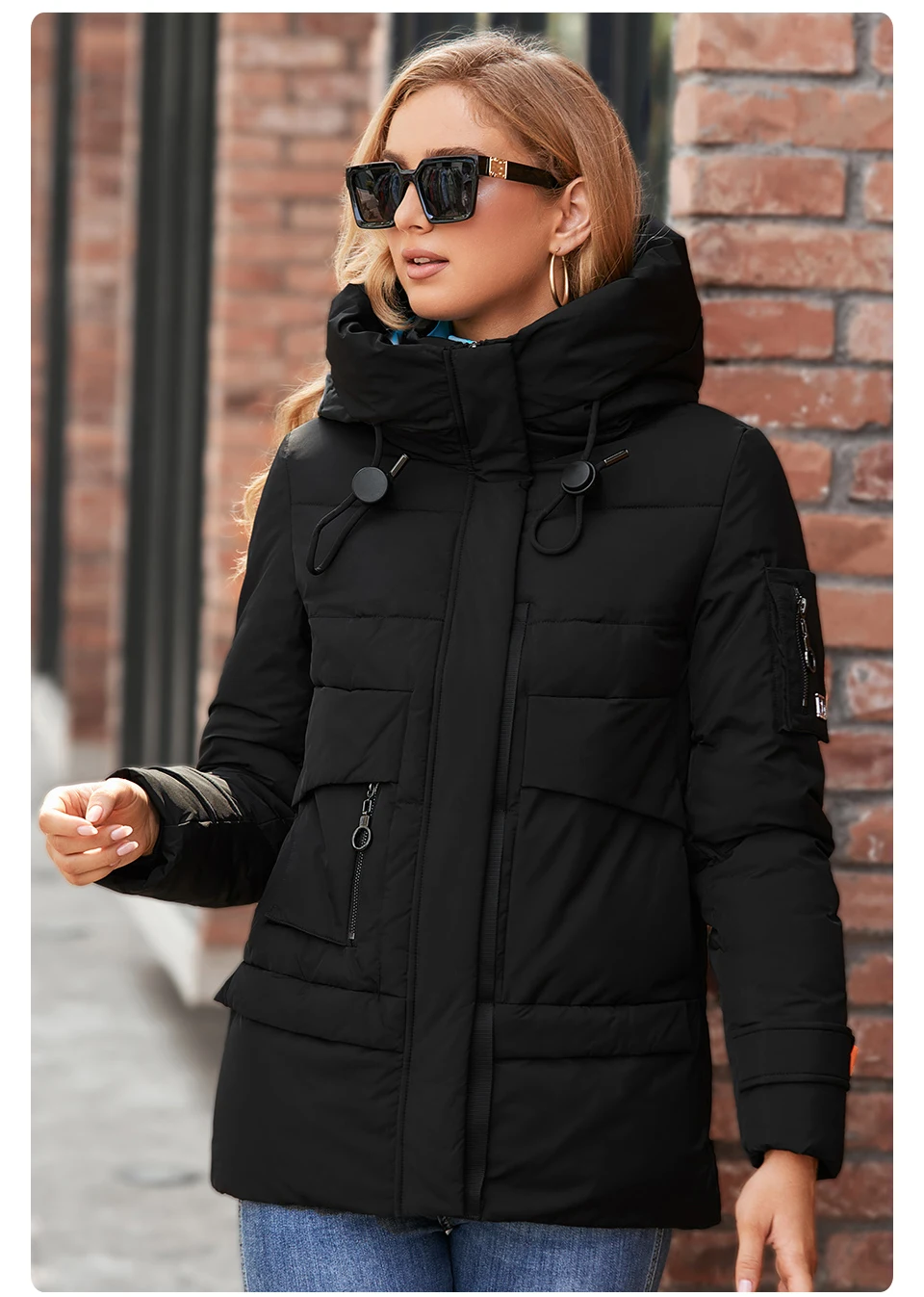 GASMAN 2022 New Fashion Parkas Women's Stand Collar Short Slim Casual Hood Pocket Warm Women Down Jacket GM-82175
