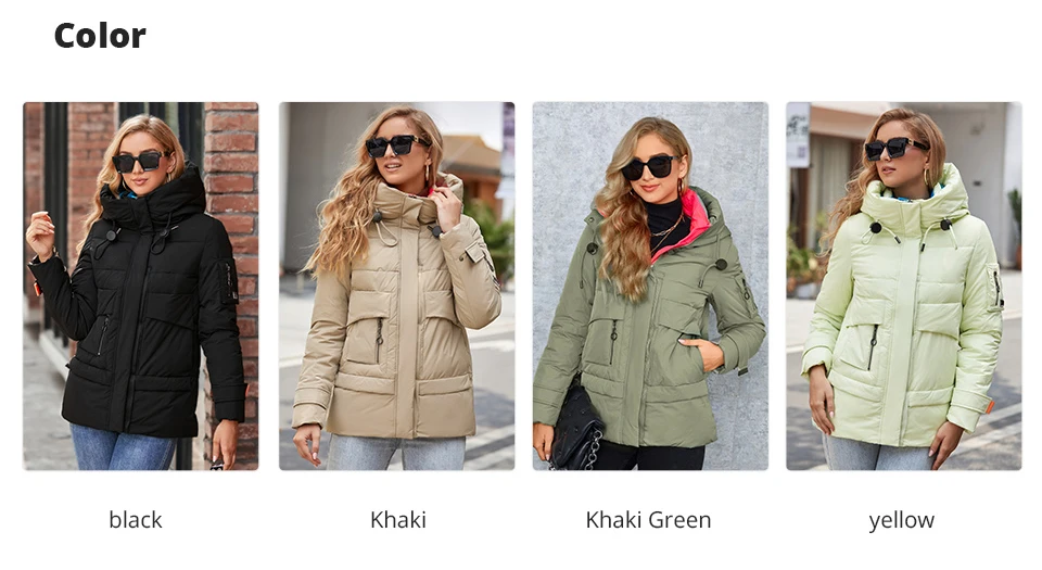 GASMAN 2022 New Fashion Parkas Women's Stand Collar Short Slim Casual Hood Pocket Warm Women Down Jacket GM-82175