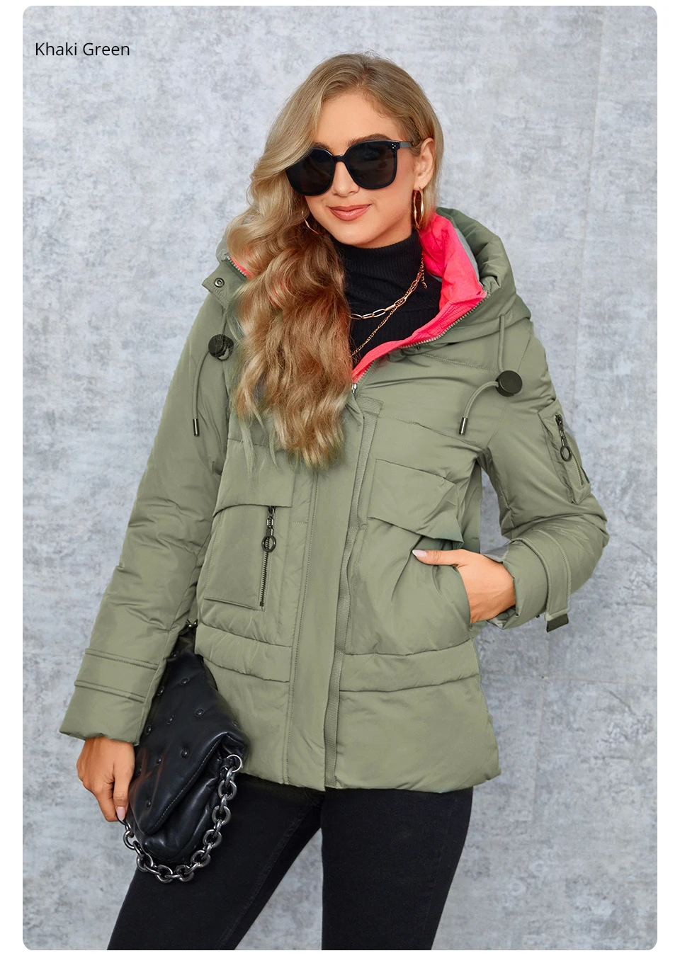 GASMAN 2022 New Fashion Parkas Women's Stand Collar Short Slim Casual Hood Pocket Warm Women Down Jacket GM-82175