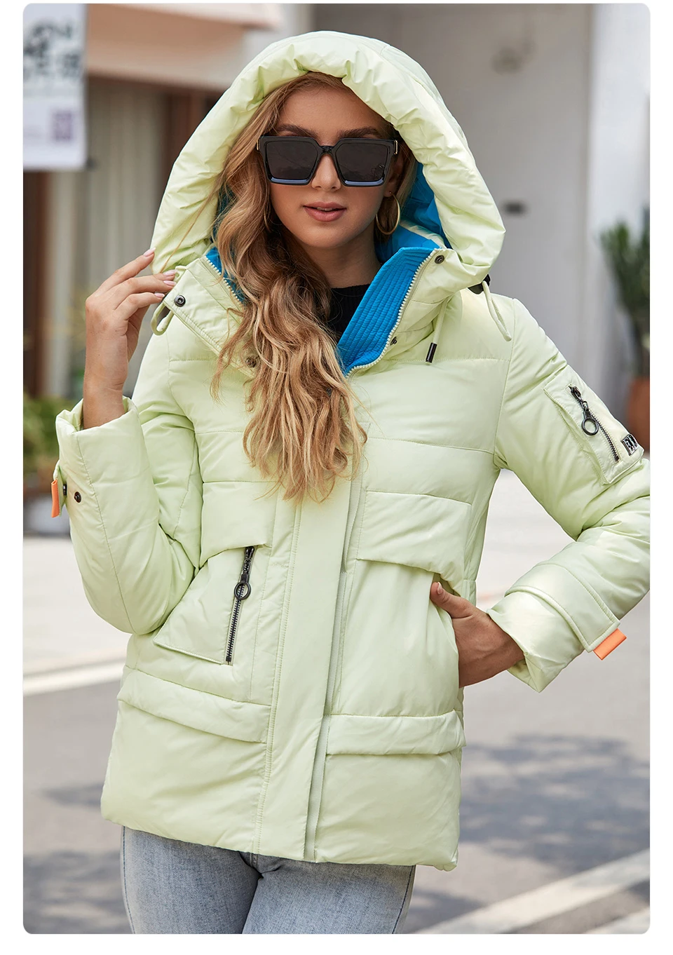GASMAN 2022 New Fashion Parkas Women's Stand Collar Short Slim Casual Hood Pocket Warm Women Down Jacket GM-82175