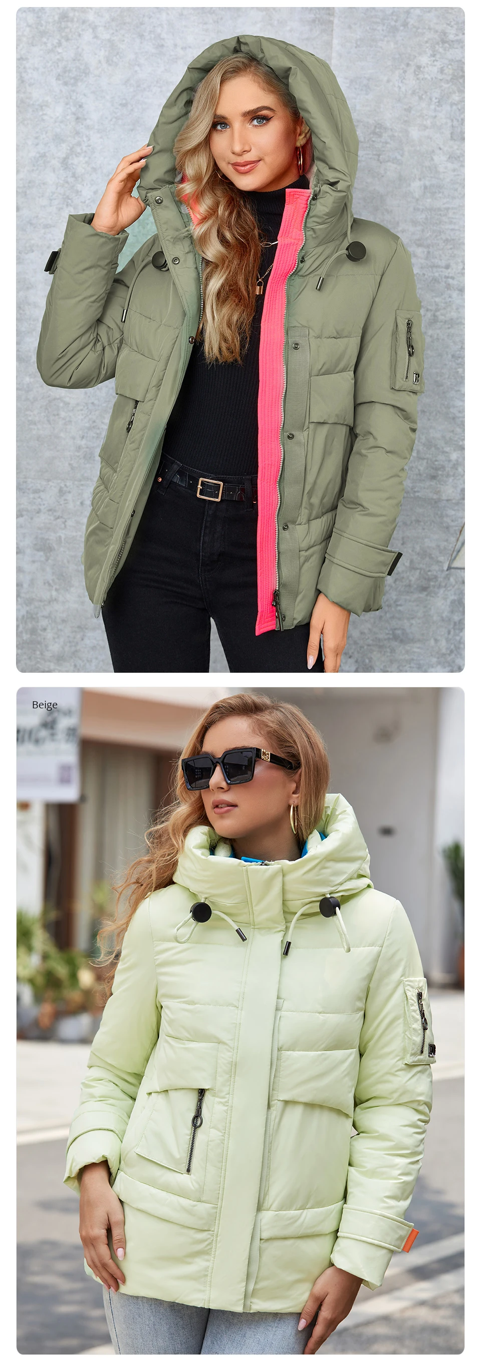 GASMAN 2022 New Fashion Parkas Women's Stand Collar Short Slim Casual Hood Pocket Warm Women Down Jacket GM-82175