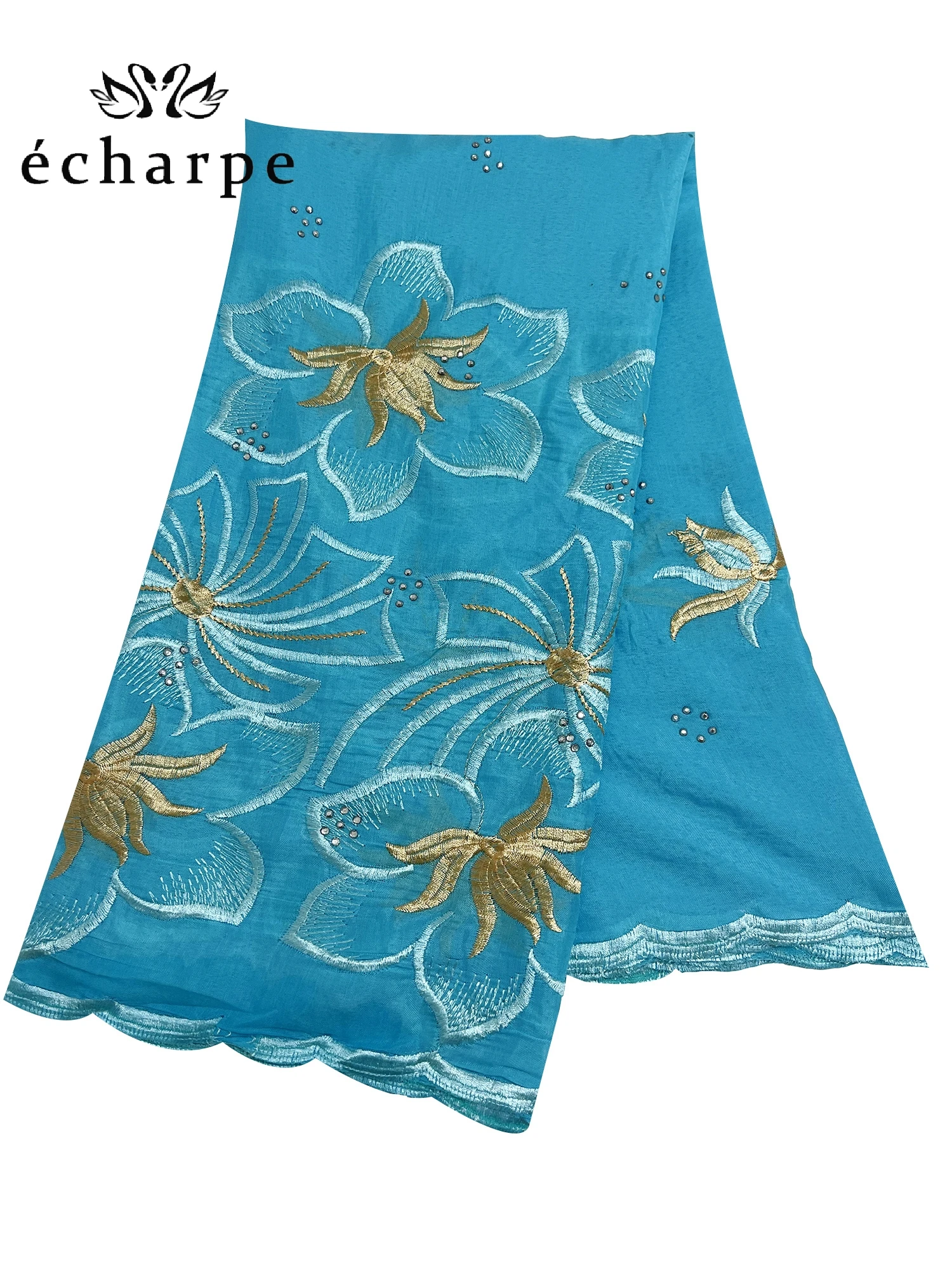 Latest Dubai Cotton Scarf Muslim Women African Cotton Hijab Islam Hijab Pashmina Turban Headscarf Embroidery Shawl