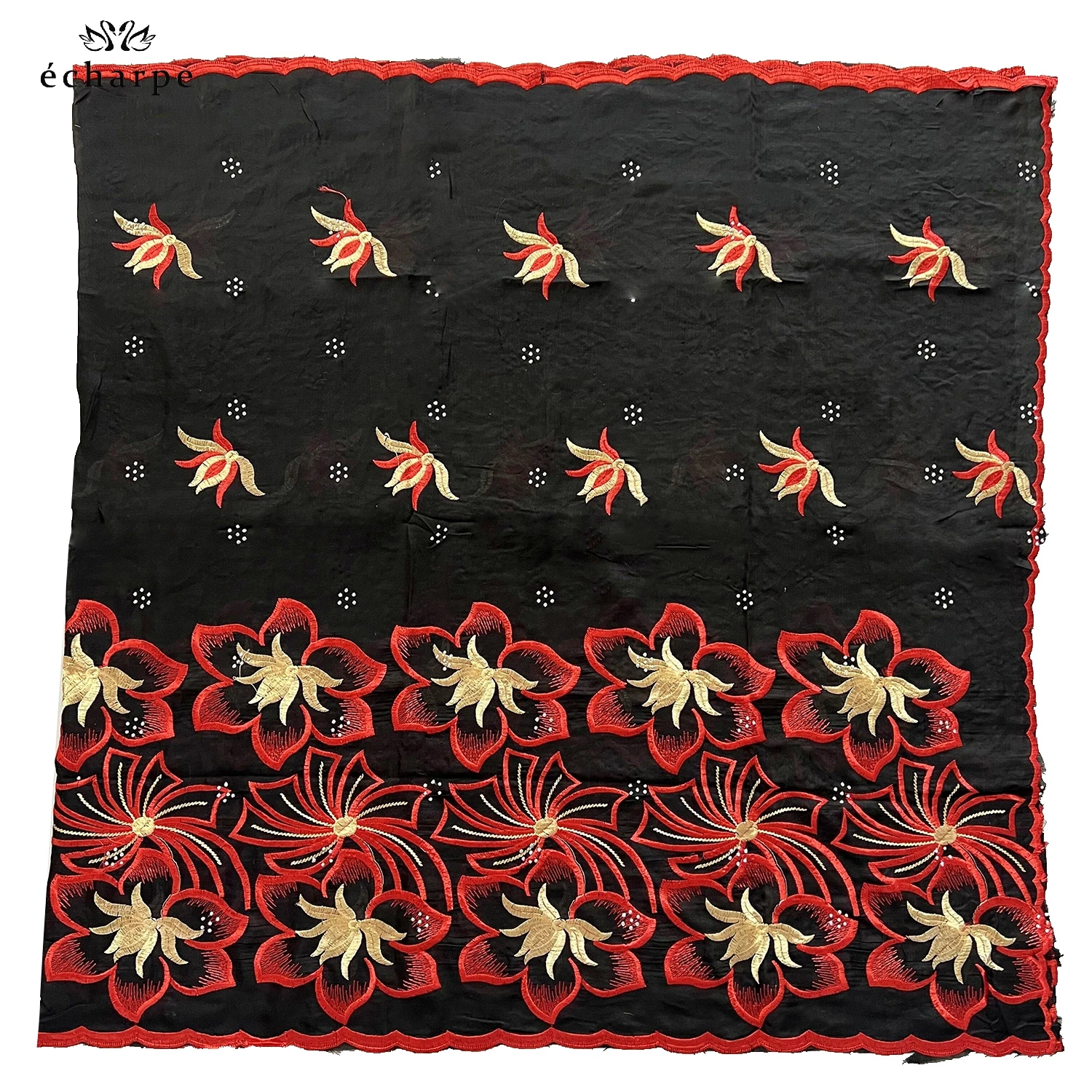 Latest Dubai Cotton Scarf Muslim Women African Cotton Hijab Islam Hijab Pashmina Turban Headscarf Embroidery Shawl