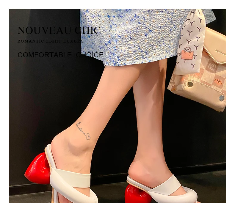 New 2022 Sexy Summer Japanese Style High Heels Open Toe Black White Apricot Dress Party Casual Female Slippers flip flops Shoes