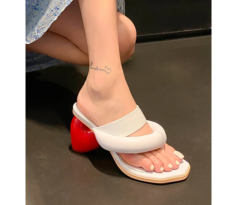 New 2022 Sexy Summer Japanese Style High Heels Open Toe Black White Apricot Dress Party Casual Female Slippers flip flops Shoes