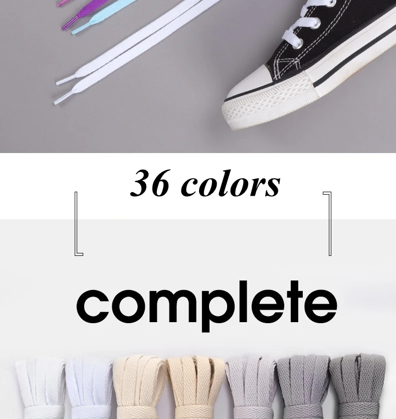 1Pair 36Colors Air Force OneAJ1 Shoelaces for Sneakers Flat Classic Original Solid White Black Shoe Lace Basketball Sports Laces