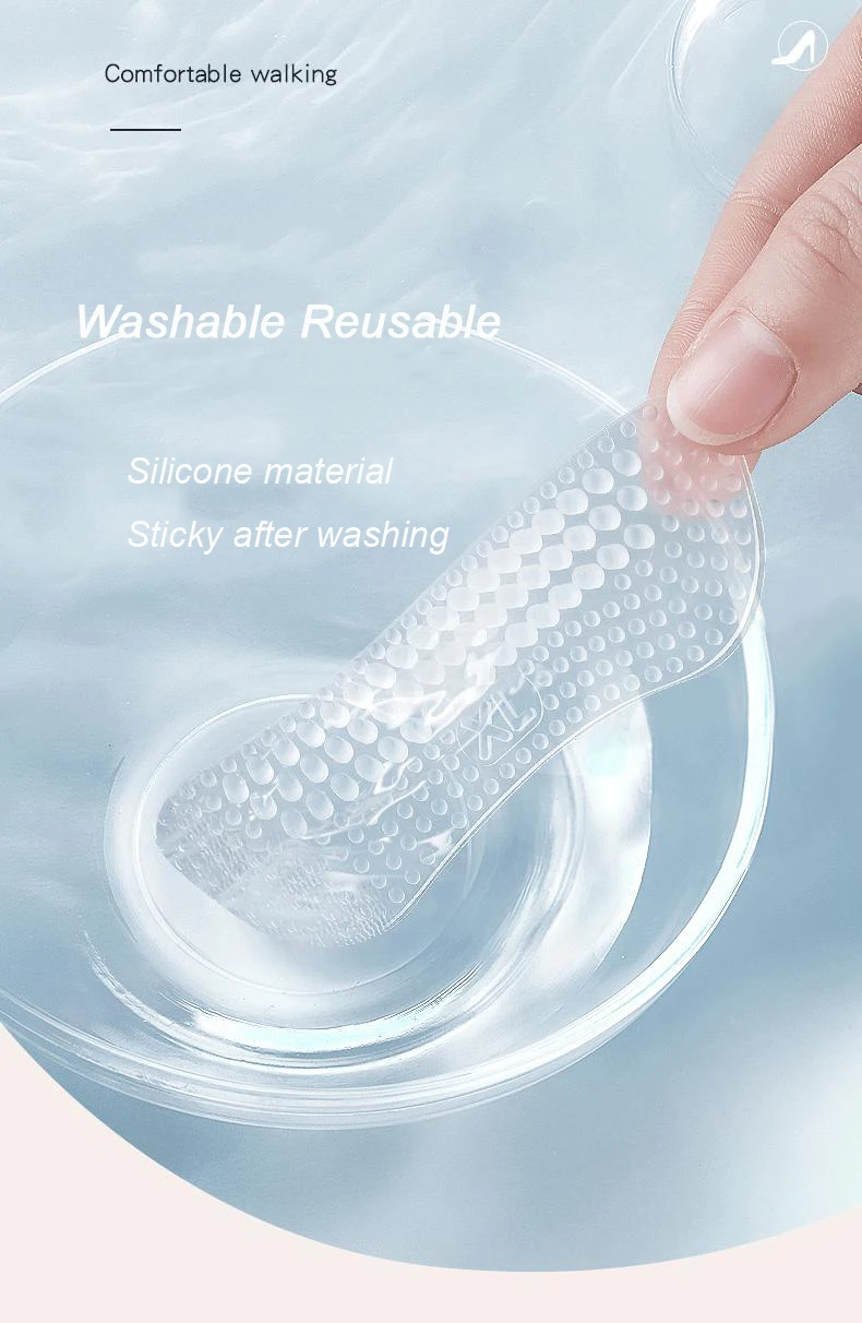 Upgrade Silicone Heel Stickers Heels Grips for Women Men Anti Slip Heel Cushions Non-Slip Inserts Pads Foot Heel Care Protector