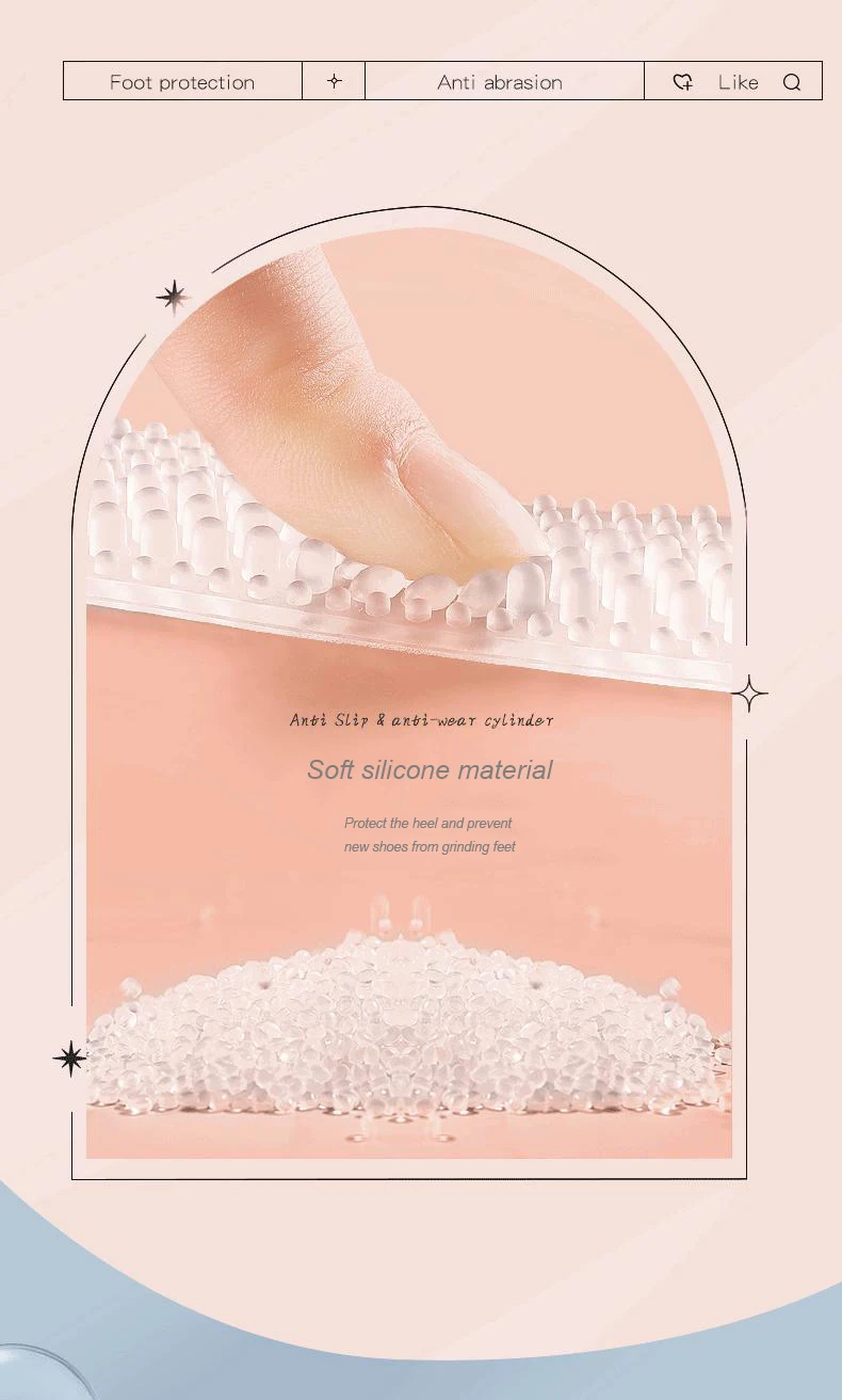 Upgrade Silicone Heel Stickers Heels Grips for Women Men Anti Slip Heel Cushions Non-Slip Inserts Pads Foot Heel Care Protector