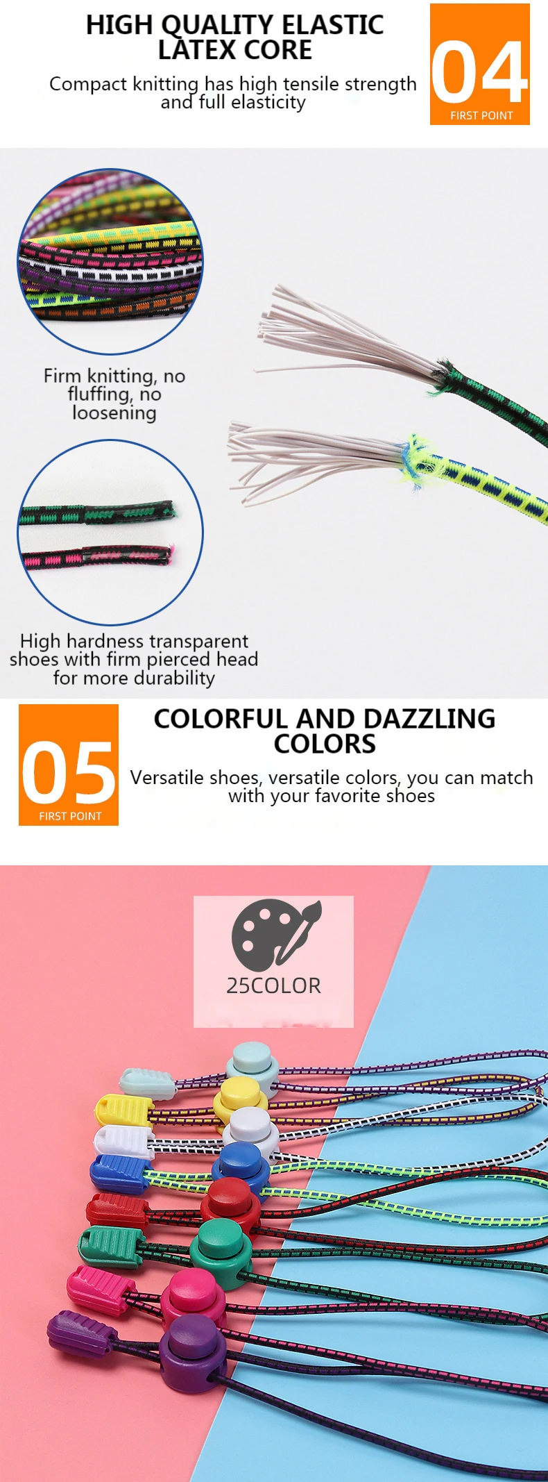 Strong Reflective Shoelaces Elastic Used For Sneakers No Tie Shoe Laces Spring Press Lock Convenient and Fast Lazy Shoelace