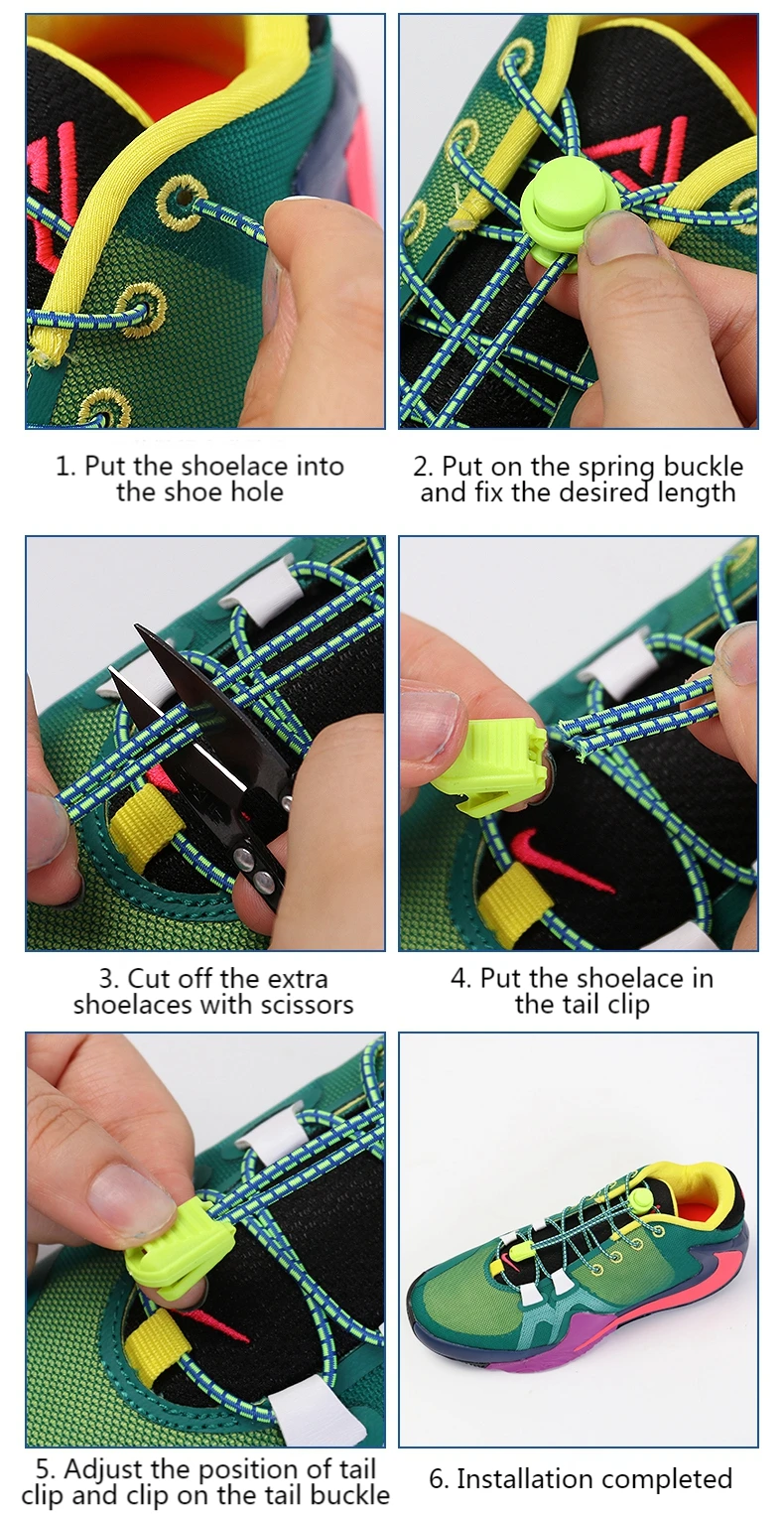 Strong Reflective Shoelaces Elastic Used For Sneakers No Tie Shoe Laces Spring Press Lock Convenient and Fast Lazy Shoelace