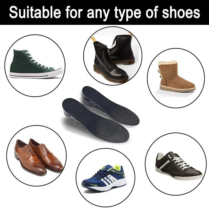 New Foot Pad Invisible Insole Cut Shoe Heel Insert Taller Support Absorbing Increase Height Heightening Cushion Lift Adjustable