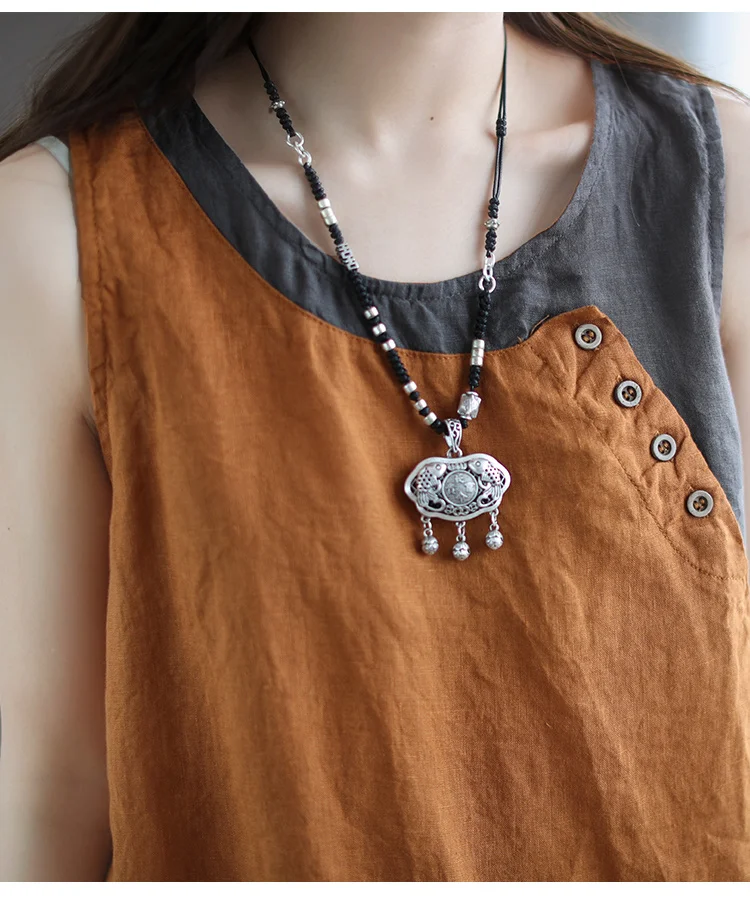 Amax luluE Summer Design Style Clothes Womens Pink Casual Tank Ladies Cotton Linen T-shirts Girl Buttons Vintage Tops Big Size