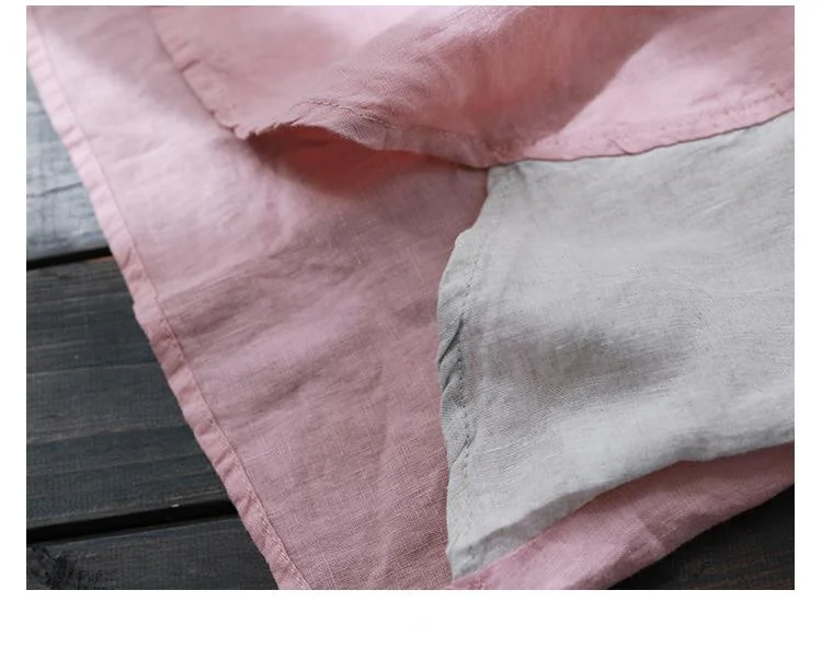 Amax luluE Summer Design Style Clothes Womens Pink Casual Tank Ladies Cotton Linen T-shirts Girl Buttons Vintage Tops Big Size