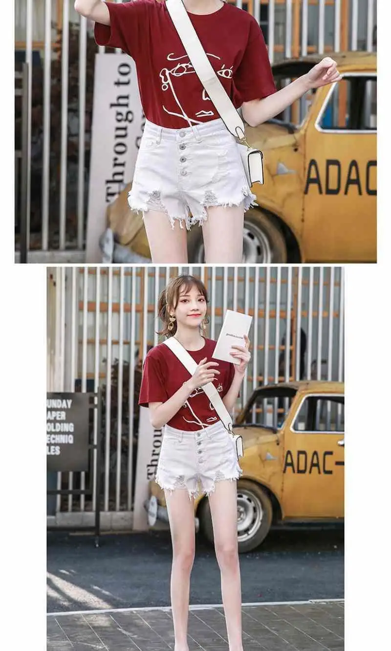 Casual Sexy Fashion Vintage Short Pants Women's Summer Clothing Jean Denim Shorts Female High Waist Ripped Aesthetic Korean 2025
